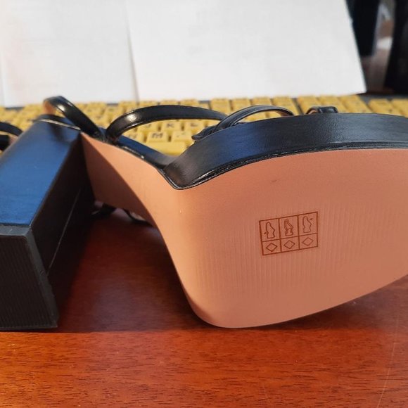 NEW ! ISNOM Platform, Block heel Sandals Open square Toe and Ankle Strap Size7.5 - Picture 6 of 6